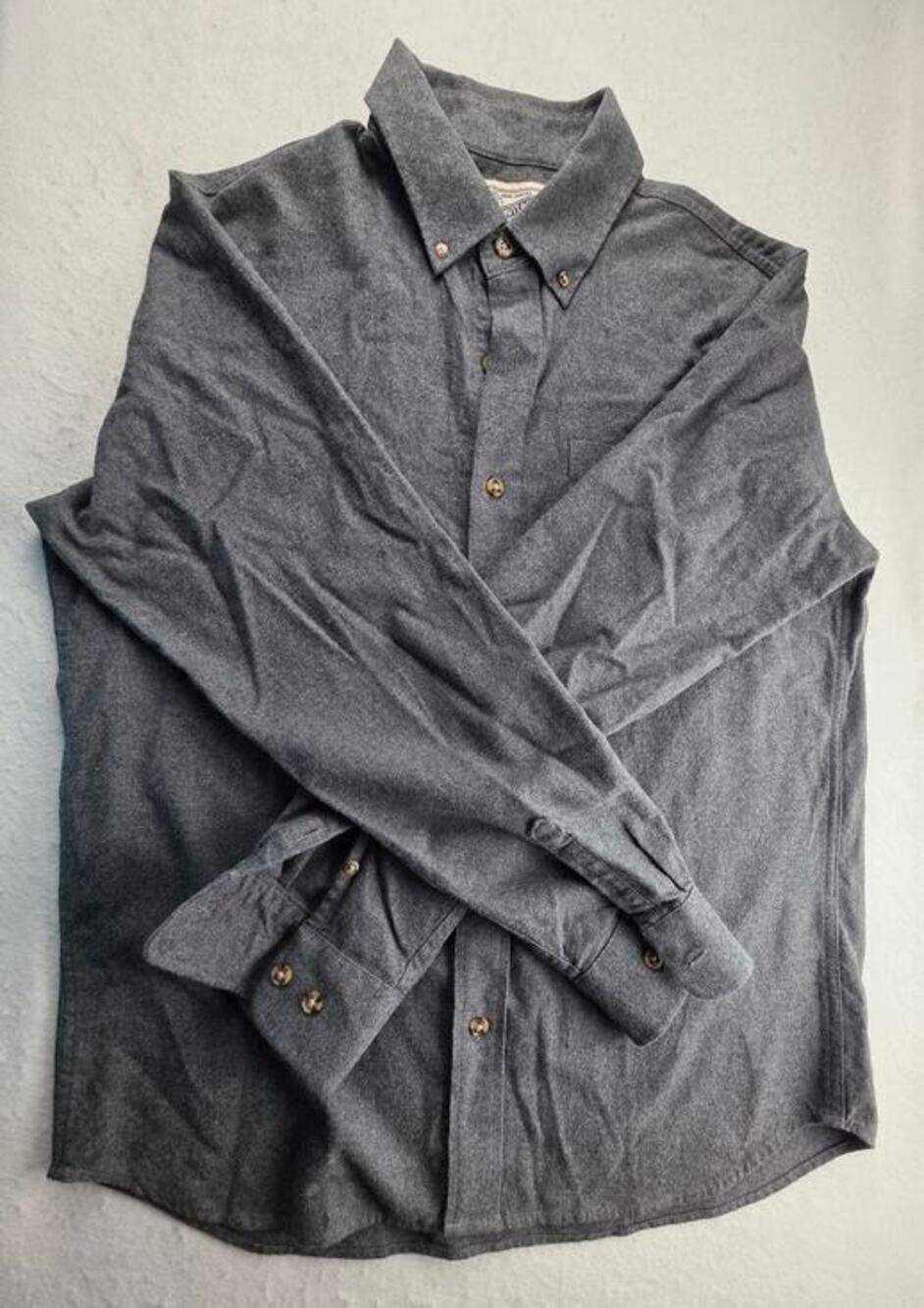 Schott Bros Cotton Gray Button Down Shirt Size Large